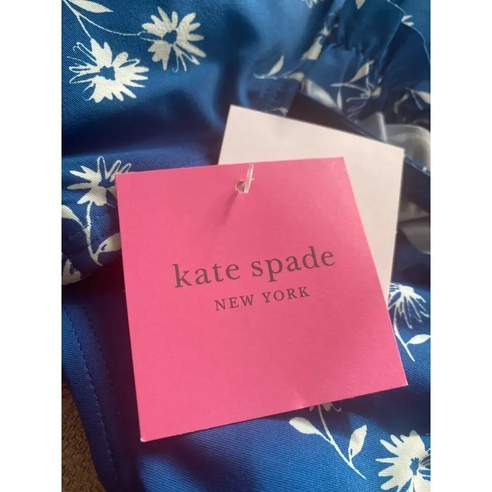 Kate Spade Dandelion Floral Mini Ruffle Two‎ Piece Bikini Macaw Blue